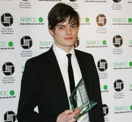 Sam Riley poses with his award for winning Best Breakthrough role.